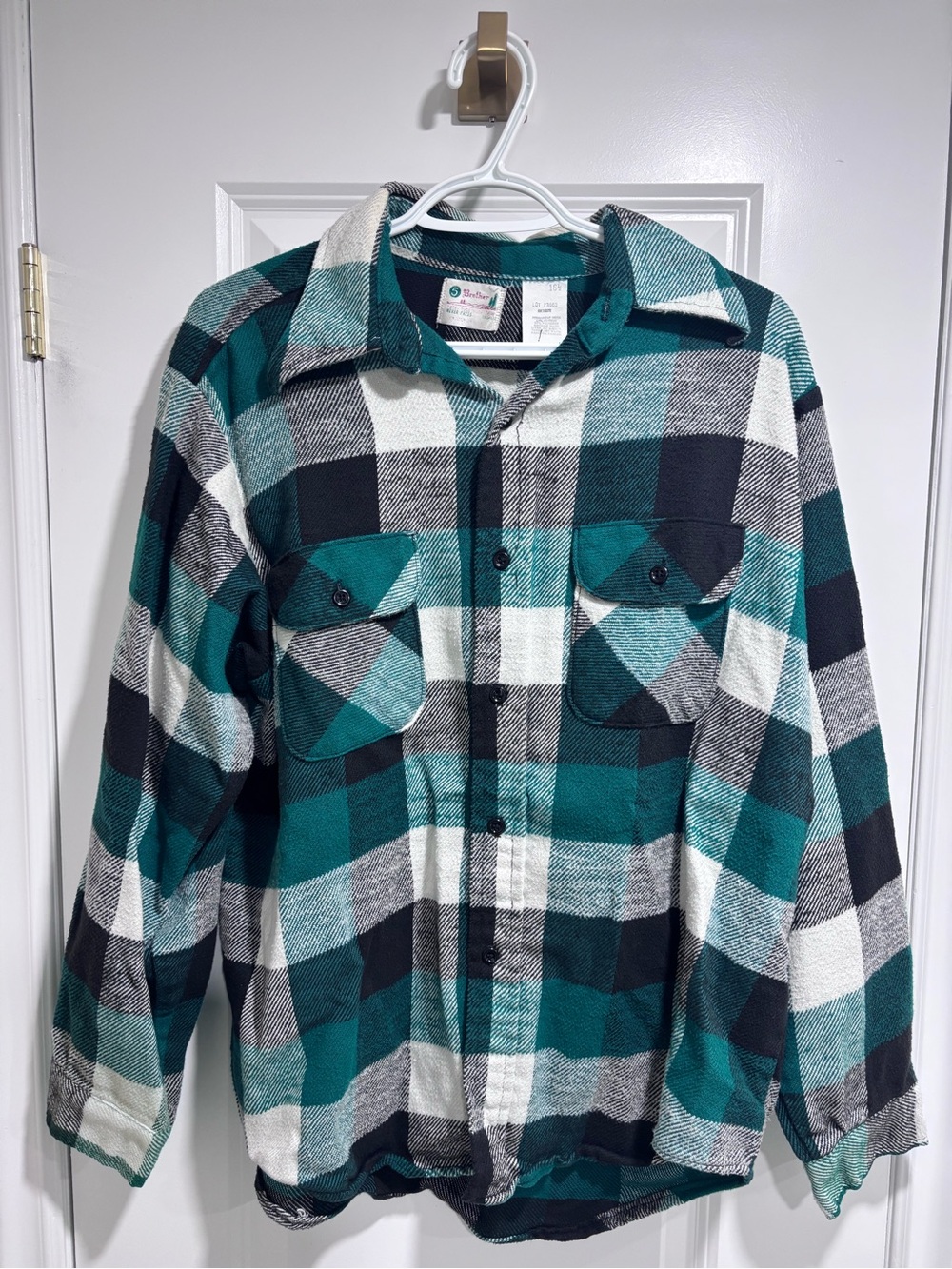 Vintage Green Plaid Button-Up